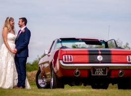 American Ford Mustang wedding car in Wimbledon